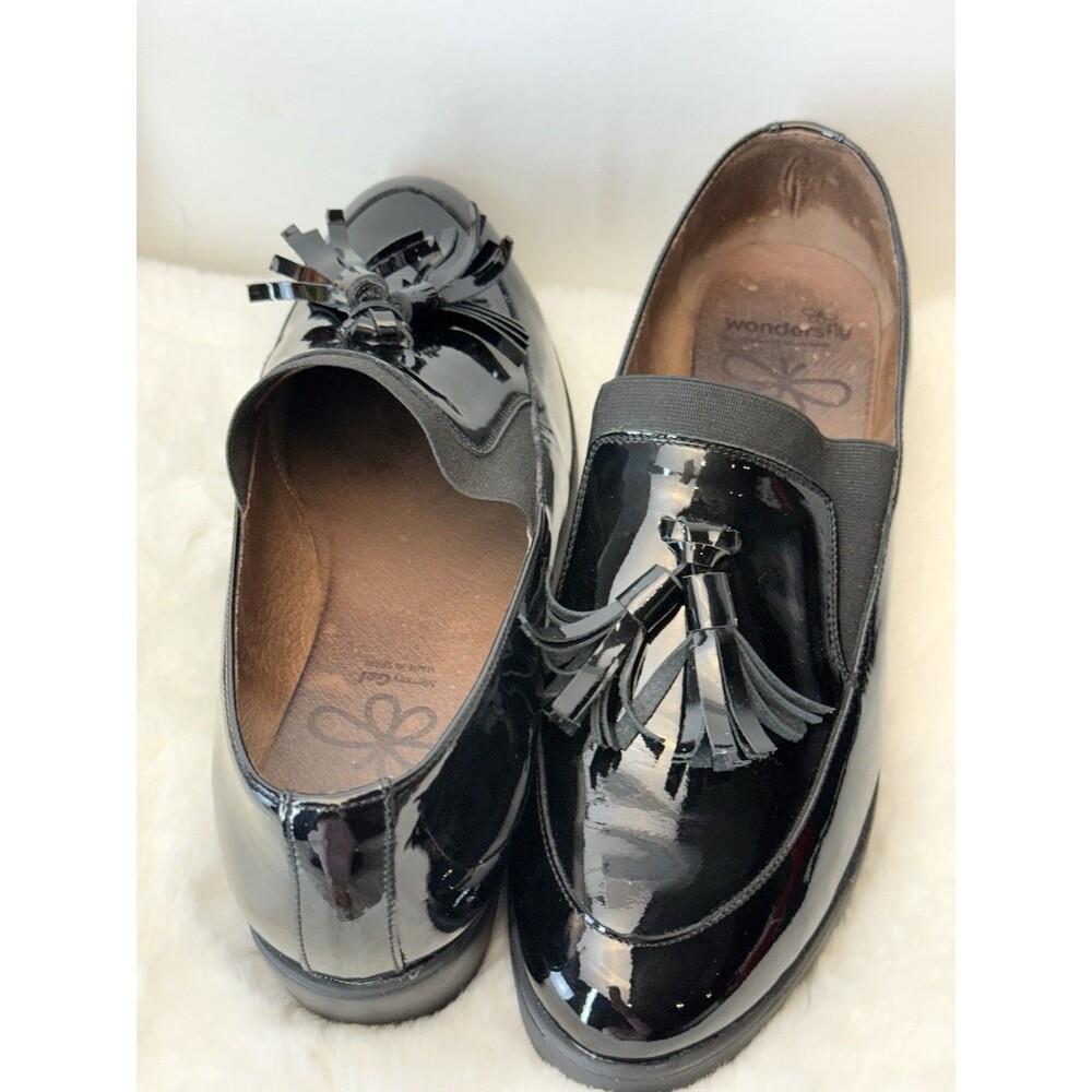 Wondersfly Patent Leather Tassel Platform Wedge Memory Gel Loafers EU 42 US 11 - Picture 3 of 16